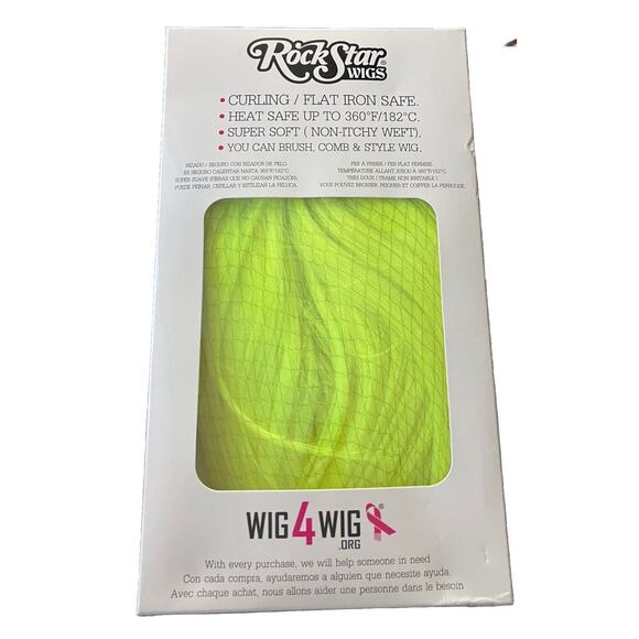 Neon Green Bob Wig Glow In The Dark Absinthe ROCKSTAR WIGS Heat Safe Adjustable - Picture 2 of 5